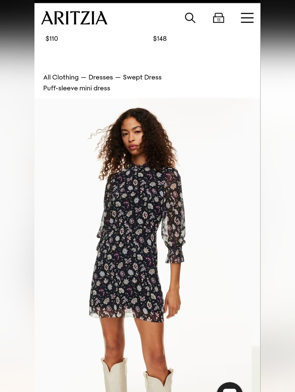 Aritzia Wilfred Swept Mini Dress Size 0